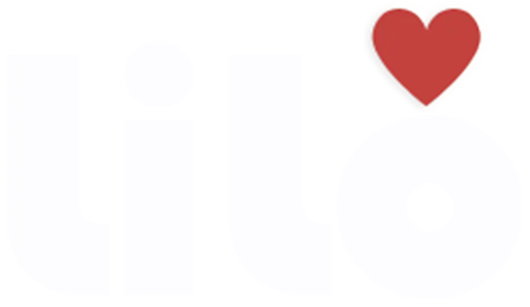 White LiLo Health logo with heart dot over the 'i'